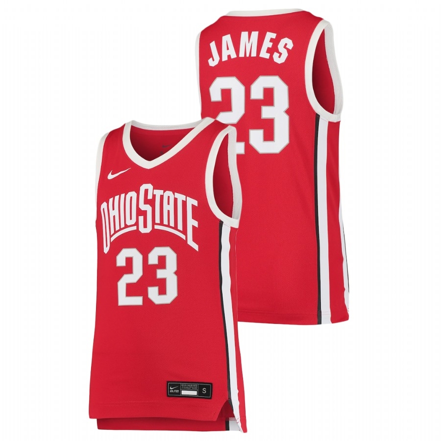 Ohio State Buckeyes Youth NCAA LeBron James #23 Scarlet Replica College Basketball Jersey AAJ1049TF